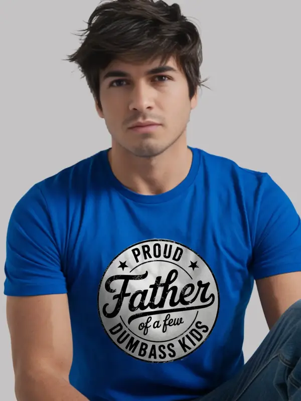 Royal Blue Lifestyle Proud Father of Dumbass Kids Shirt – dad enjoying funny apparel