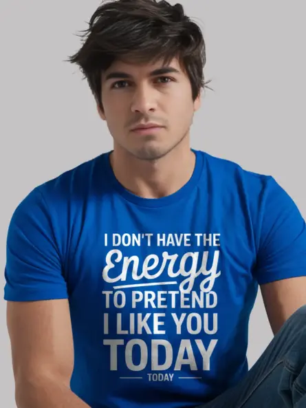 royal blue modern sarcastic shirt for adults