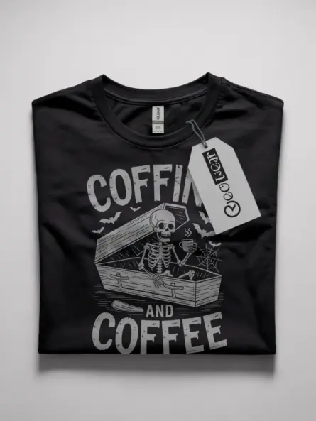 goth skeleton coffin t-shirt