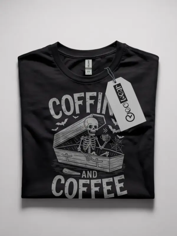 goth skeleton coffin t-shirt