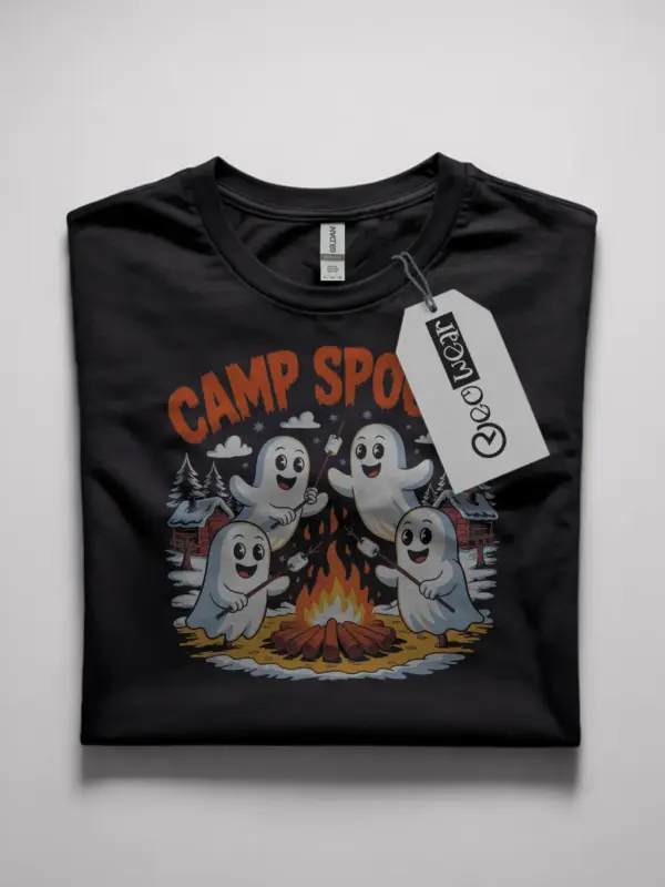 Cute Ghost Campfire T-Shirt for Halloween