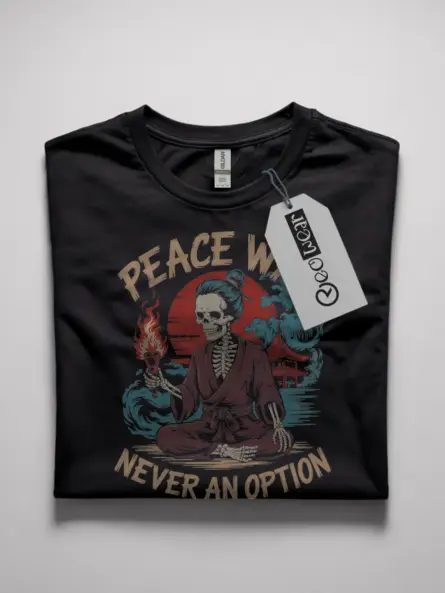 Powerful Samurai Skeleton T-Shirt – Peace Was Never an Option