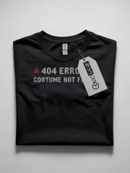 404 error costume not found t-shirt