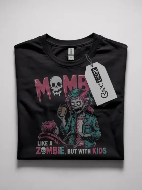Black front view – Mombie Like a Zombie But With Kids – mombie t-shirt for moms
