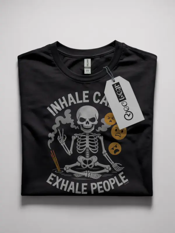 skeleton meditation t-shirt