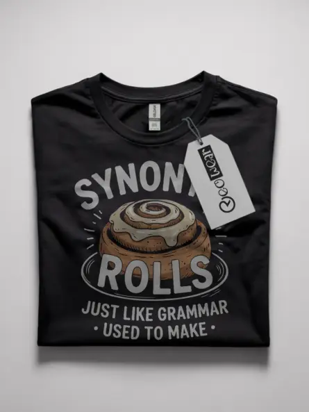 Funny Synonym Rolls T-Shirt – Grammar Pun Gift for Word Nerds
