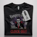 vampires don't clock out t-shirt