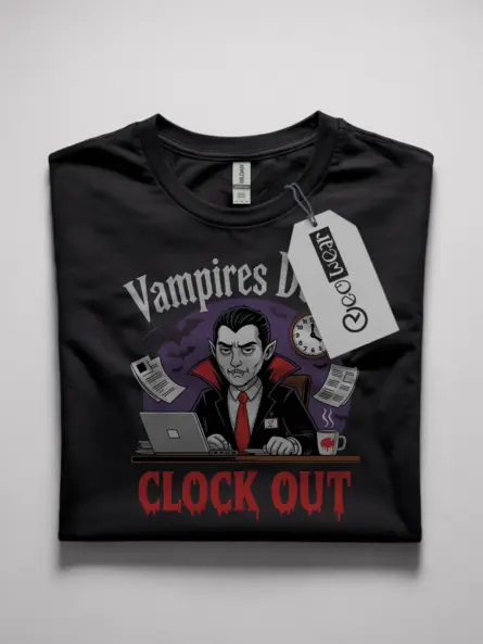 vampires don't clock out t-shirt
