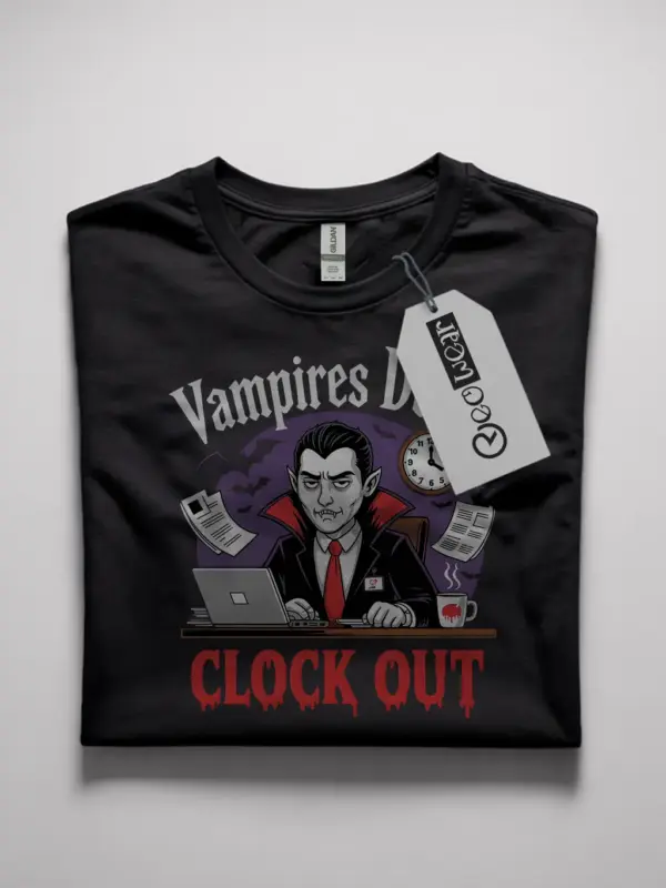 vampires don't clock out t-shirt
