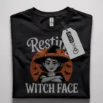 resting witch face halloween t-shirt