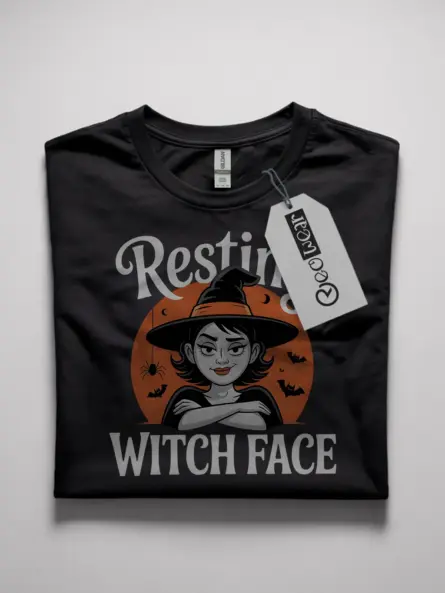 resting witch face halloween t-shirt