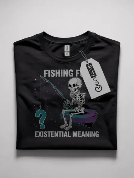Bold Existential Skeleton T-Shirt – Funny Philosophy Meme Tee