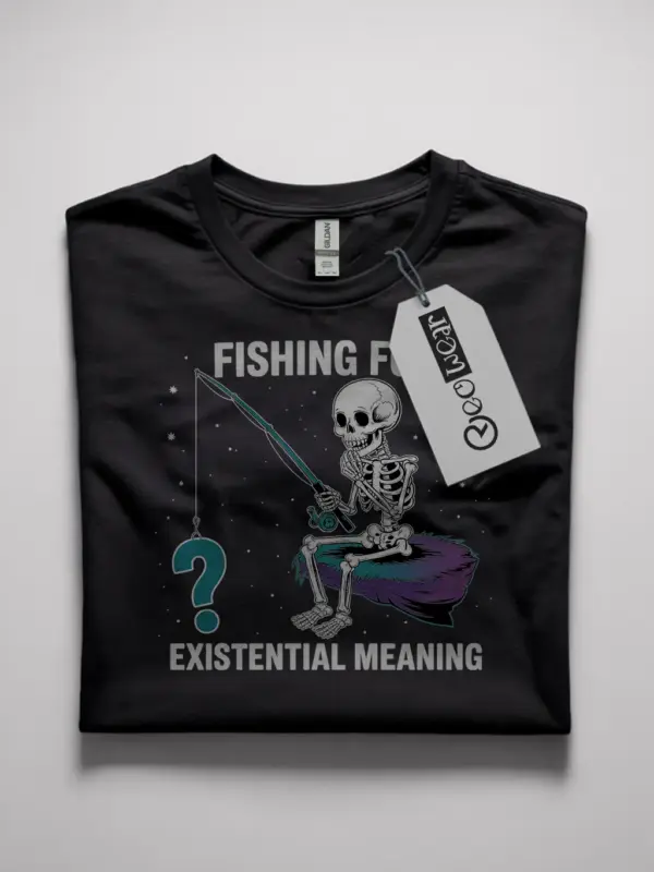 Bold Existential Skeleton T-Shirt – Funny Philosophy Meme Tee