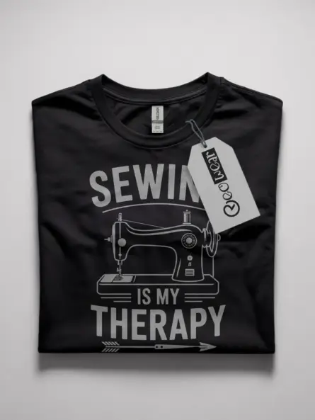 Sewing Is My Therapy T-Shirt – Vintage Crafting Humor