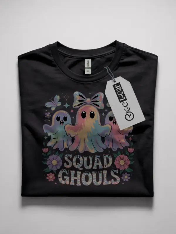 Black – whimsical ghost design squad ghouls halloween shirt