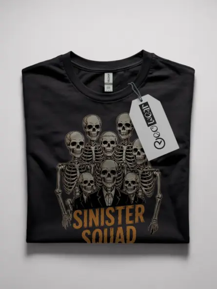 Black Shirt – Sinister Squad Vintage Skeleton Squad T-Shirt