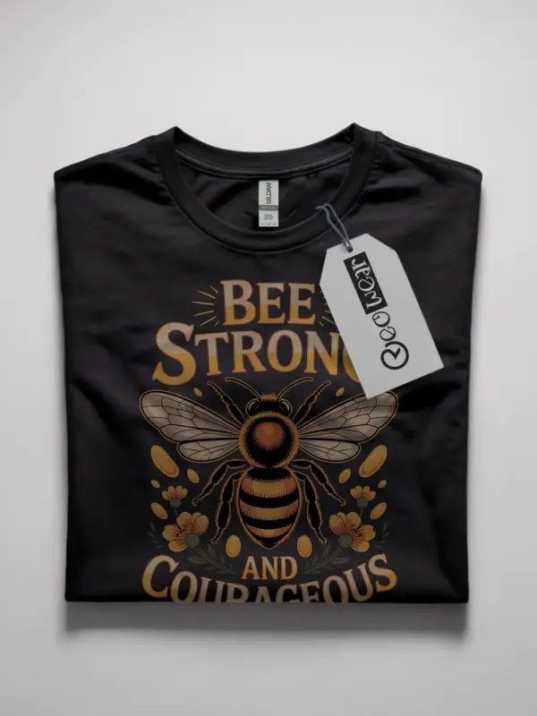 black flatlay Shirt bee-strong-t-shirt bee strong t-shirt