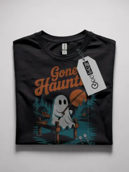 cute ghost fishing Halloween shirt