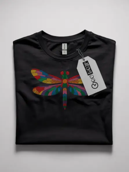 Striking Dragonfly T-Shirt with Rainbow Wings – Nature Lover Gift - Image 4