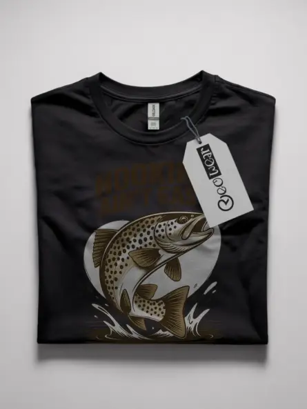 Funny Fishing Tee Shirt – Hooking Ain’t Easy Vintage Trout Tee - Image 4