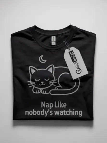 Cozy Heart Cat Shirt – Nap Like Nobody's Watching Tee - Image 4