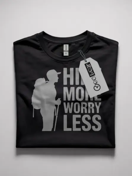 hike more worry less t-shirt