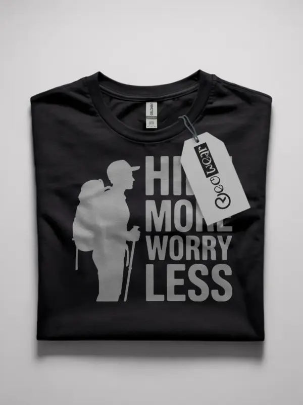 hike more worry less t-shirt