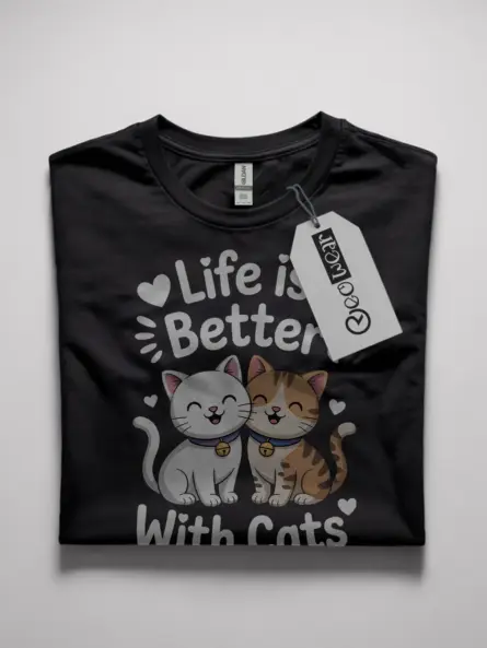 Life Is Better With Cats Shirt – Cute Kawaii Graphic Tee for Cat Lovers - Image 4