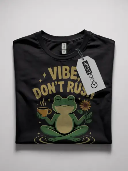 meditating frog coffee t-shirt