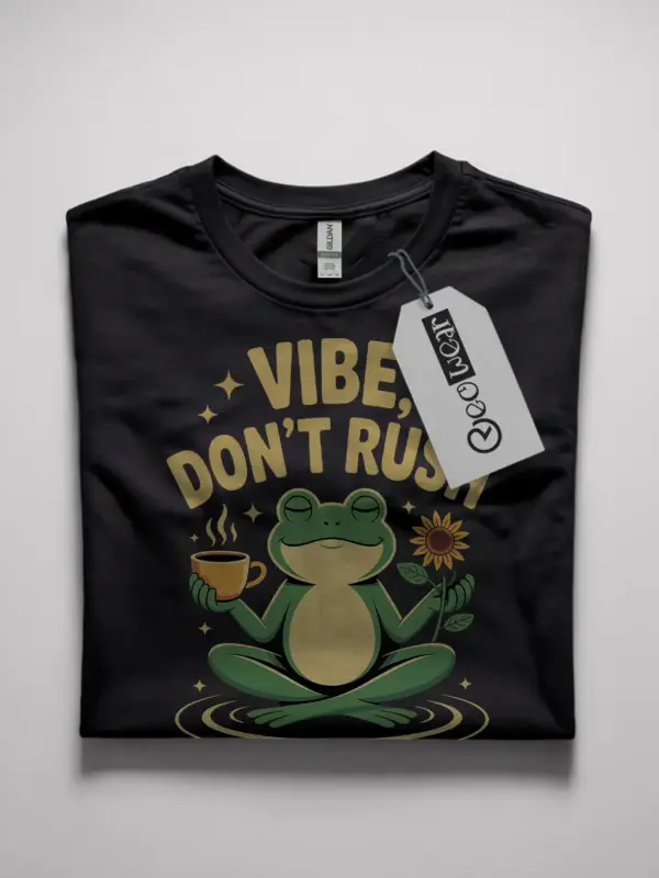 meditating frog coffee t-shirt