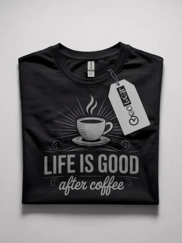 minimalist coffee lover t-shirt Life Is Good After Coffee