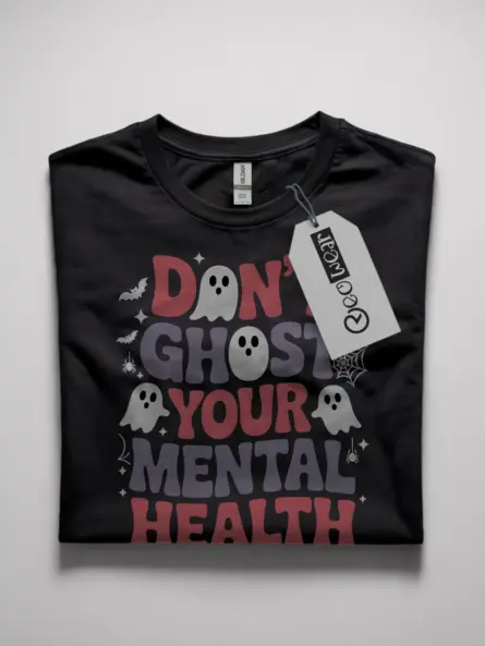 Retro Halloween Mental Health Shirt – Don’t Ghost Your Mental Health Tee - Image 1