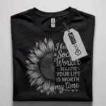 social worker sunflower t-shirt