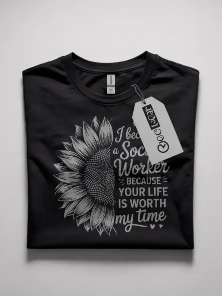 social worker sunflower t-shirt