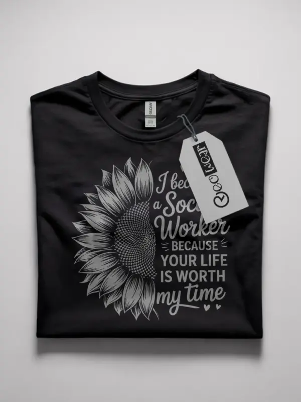 social worker sunflower t-shirt