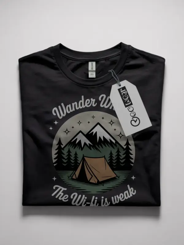 wander where the wifi is weak t-shirt