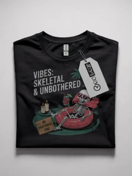 Skeleton Vibes T-Shirt for Relaxed Introverts and Meme Fans