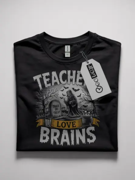 Spooky Teachers Love Brains Halloween Shirt for School Events
