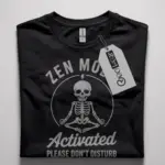 Black Shirt Front View Skeleton Zen Mode T-Shirt