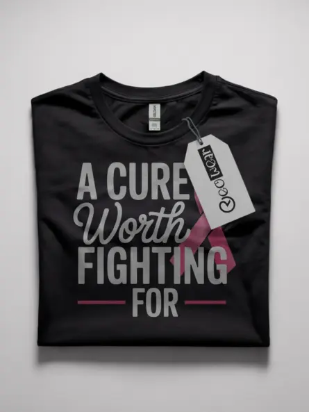 A Cure Worth Fighting For Shirt – Bold Pink Ribbon Awareness Tee - Image 1
