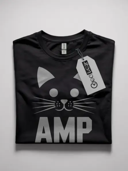 Black Amp Cat Shirt flatly – funny electrician cat t-shirt for engineers