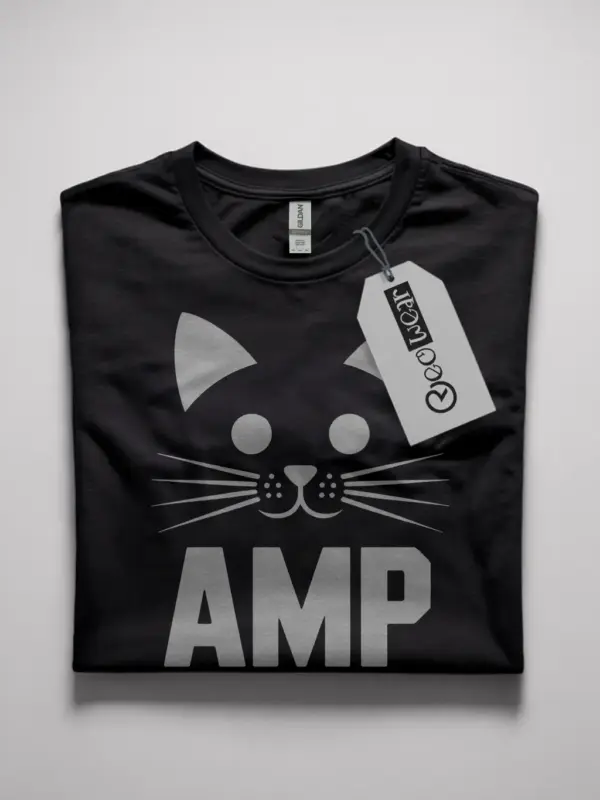 Black Amp Cat Shirt flatly – funny electrician cat t-shirt for engineers