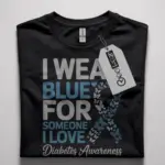blue ribbon diabetes shirt