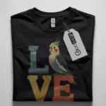 cartoon cockatiel love t-shirt