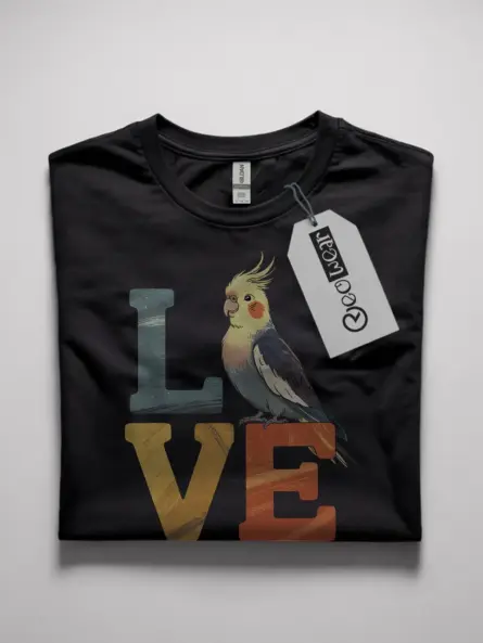 cartoon cockatiel love t-shirt