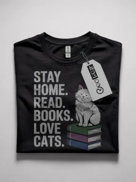 cats books t-shirt