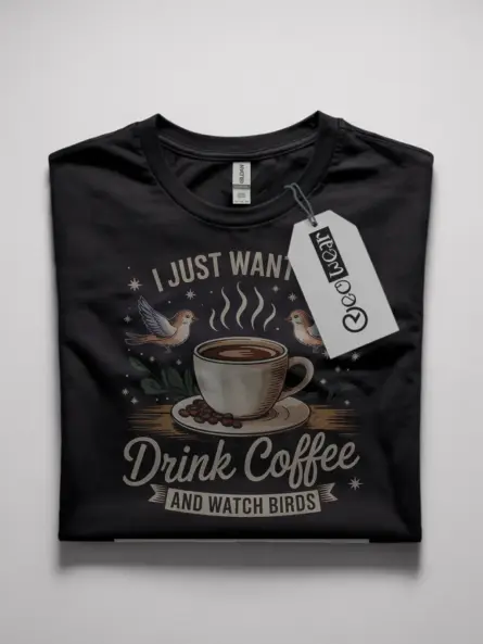 coffee and bird watching t-shirt