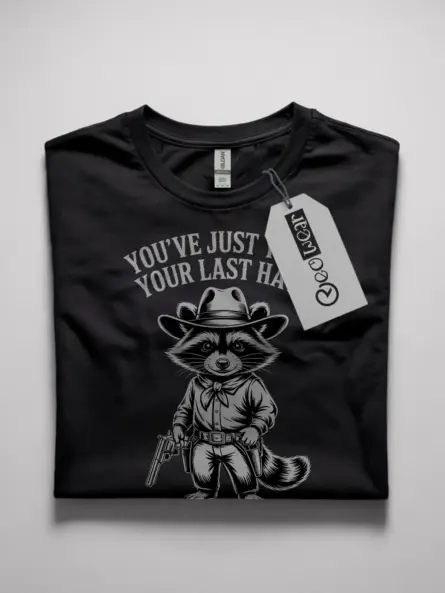 cowboy raccoon t-shirt