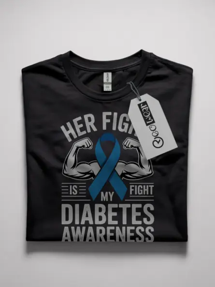 Her Fight Is My Fight – Diabetes Support Shirt for Family - Image 4