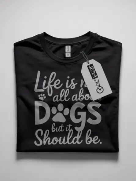 Dog Rescue Paw Print T-Shirt – Life Is Not All About Dogs But It Should Be - Image 7